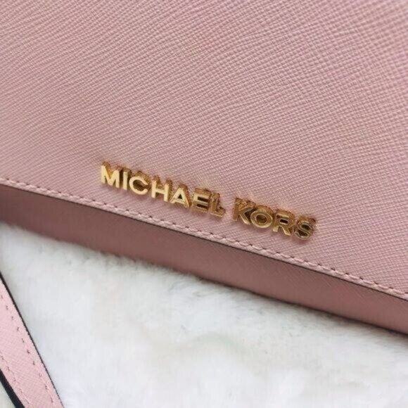 Michael Kors Saffiano Leather 3-in-1 Crossbody Pink Blush Purse Mini Bag Chain - Picture 11 of 11